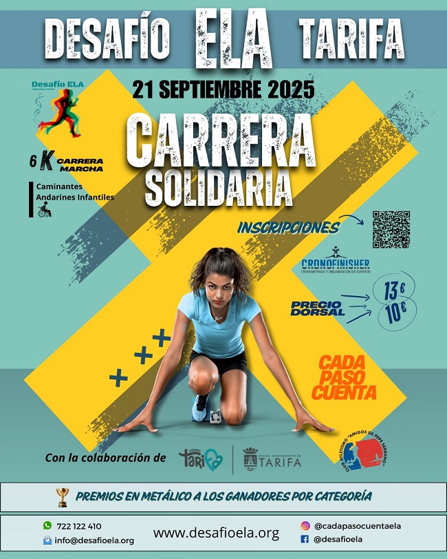 El 21 de septiembre Tarifa celebra la carrera solidaria Desafío ELA Tarifa