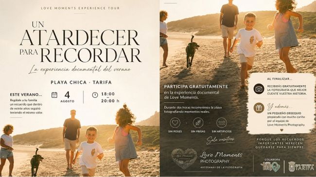 Un equipo de profesionales de la fotografía y el video harán de la playa Chica un plató natural para captar imágenes de la costa tarifeña