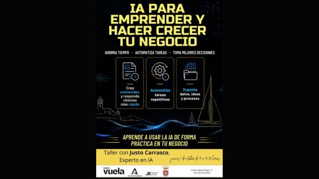 Dos formaciones sobre IA en el Punto Vuela Tarifa para este jueves y viernes de primeros de octubre.