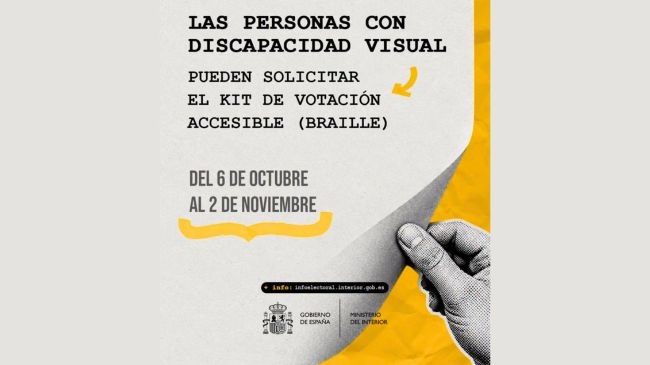 Hasta el próximo 2 de noviembre se puede optar al procedimiento de voto accesible habilitado por el Ministerio del Interior.